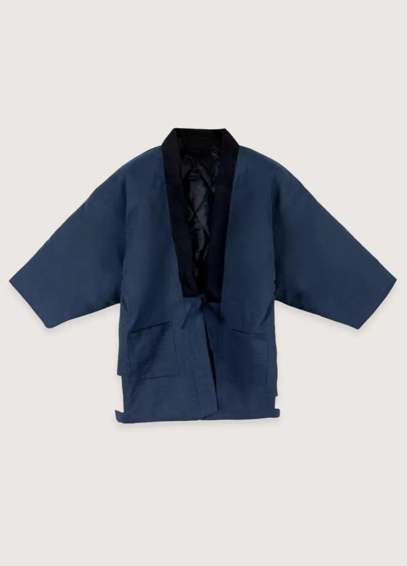 Veste kimono homme japonais bleu - Élégance moderne-Kimikono