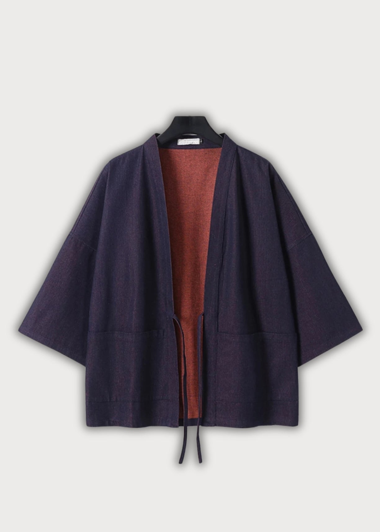 Veste kimono jean rouge denim