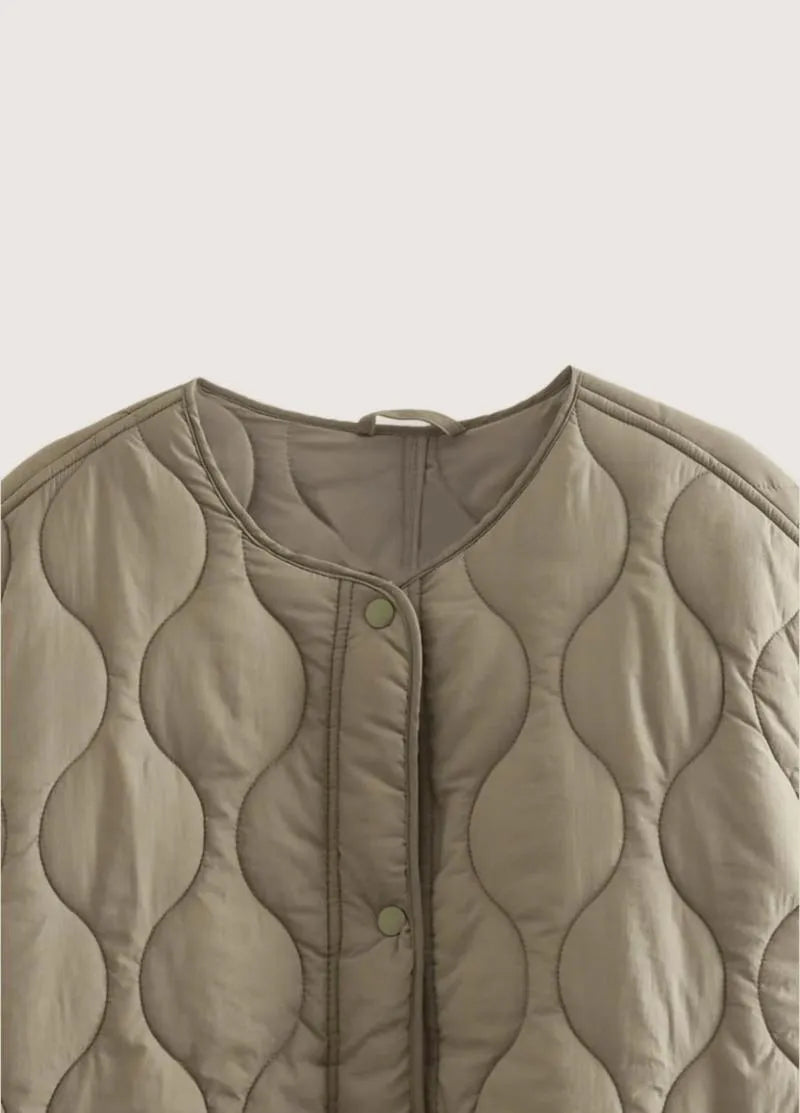 Veste kimono matelassée femme olive - Confort & style-Kimikono