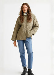 Veste kimono matelassée femme olive - Confort & style-Kimikono