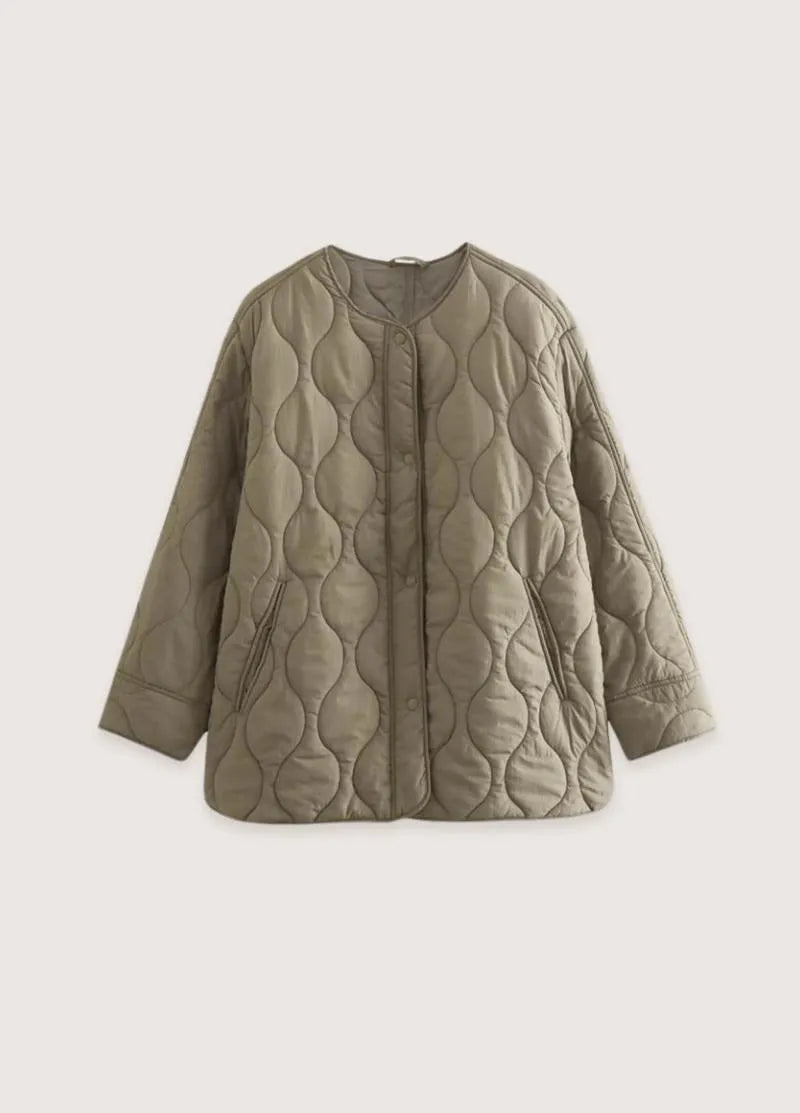 Veste kimono matelassée femme olive - Confort & style-Kimikono