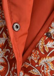 Veste kimono matelassée orange floral | Akatsuchi