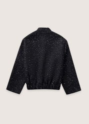 Veste kimono noir à paillettes | Yozora