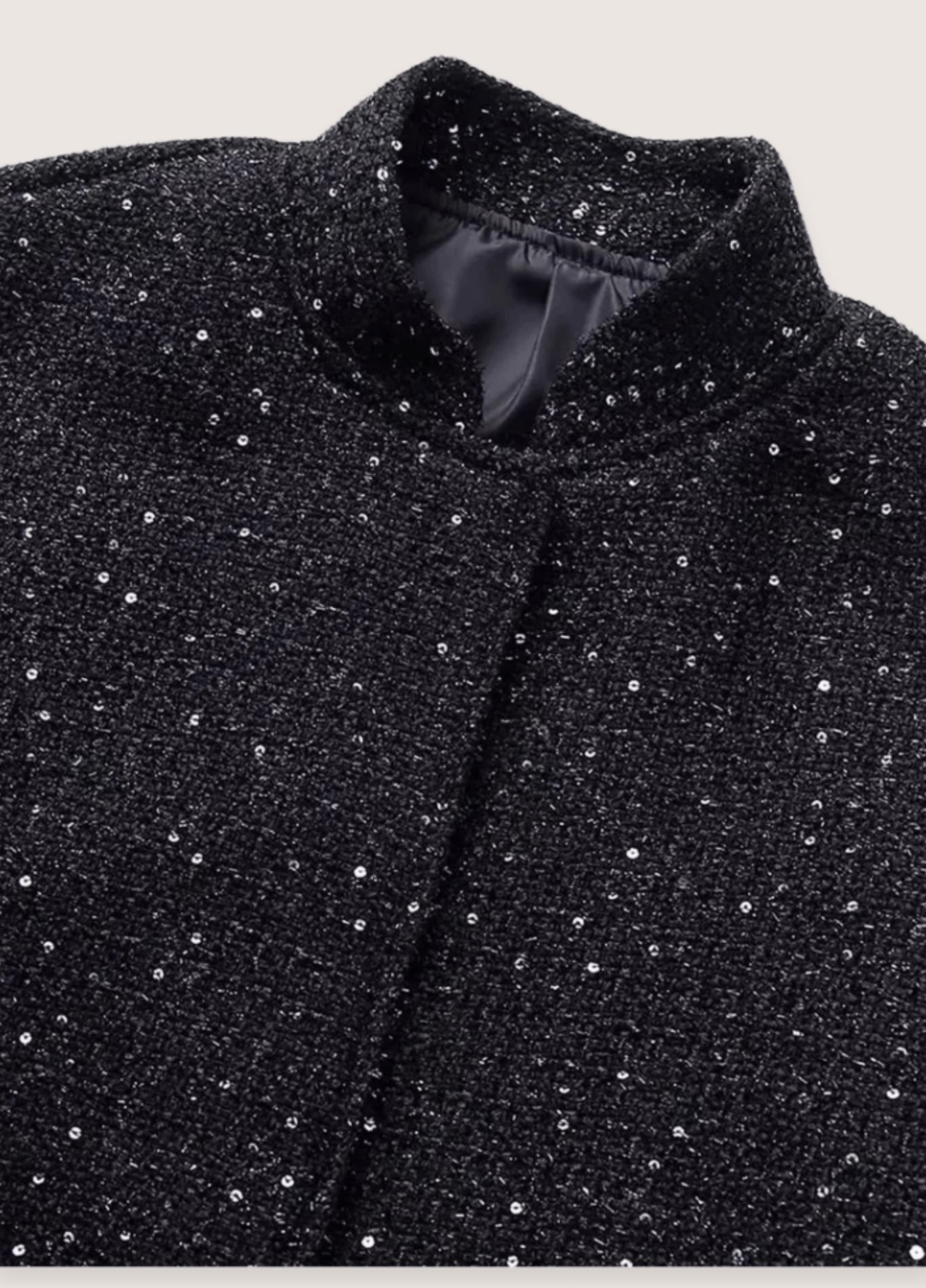Veste kimono noir à paillettes | Yozora