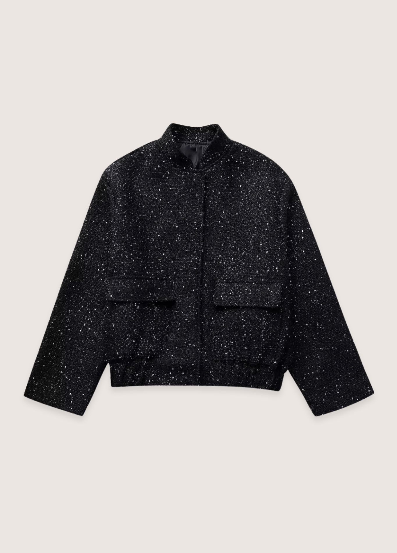 Veste kimono noir à paillettes | Yozora