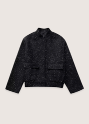Veste kimono noir à paillettes | Yozora