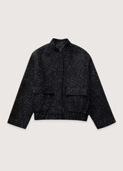 Veste kimono noir à paillettes - Style chic femme-Kimikono