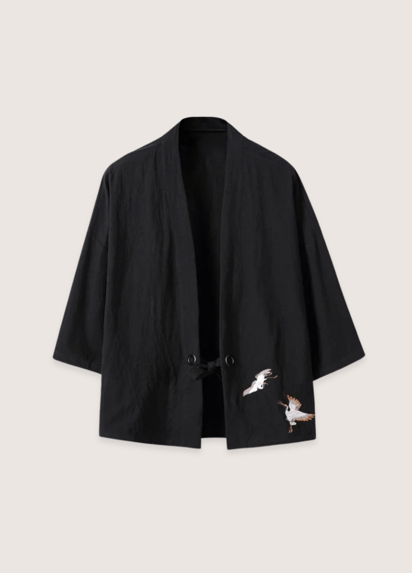 Veste kimono légère homme lin noir | Yami