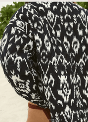 Veste kimono noir et blanc en coton | Monokuro