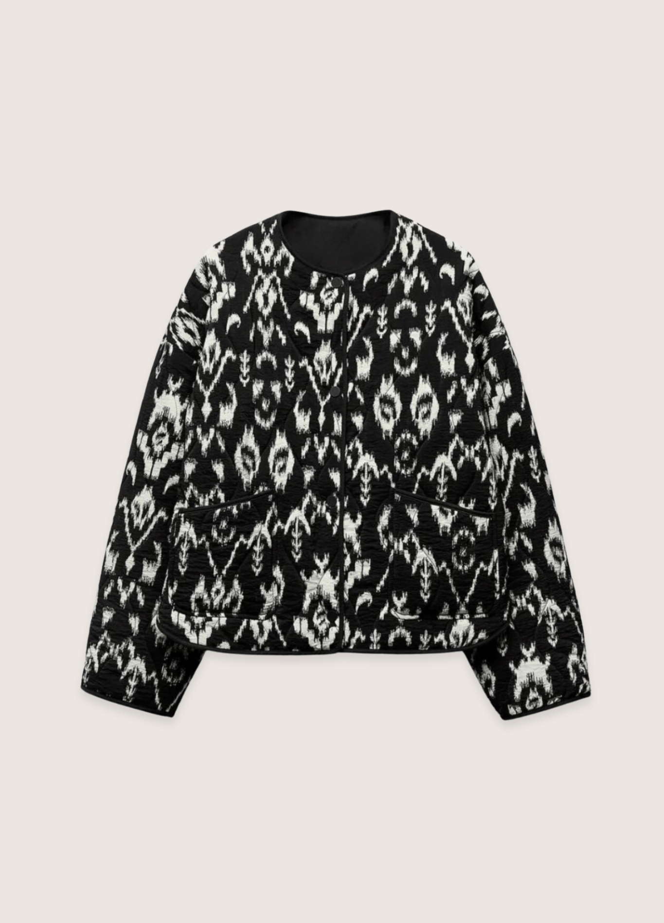 Veste kimono noir et blanc en coton | Monokuro