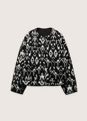 Veste kimono noir et blanc en coton | Monokuro