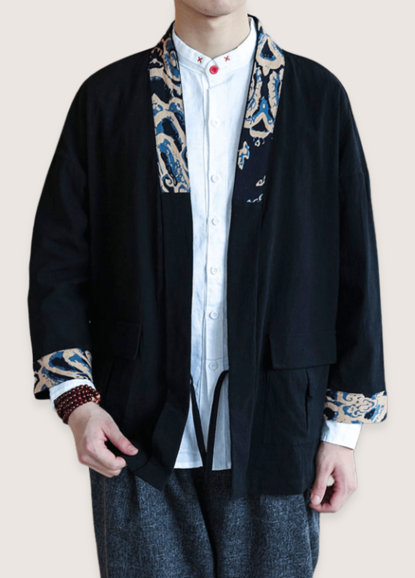 Veste style kimono homme noir chic | Shin