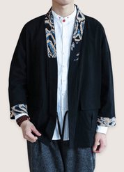 Veste style kimono homme noir chic | Shin