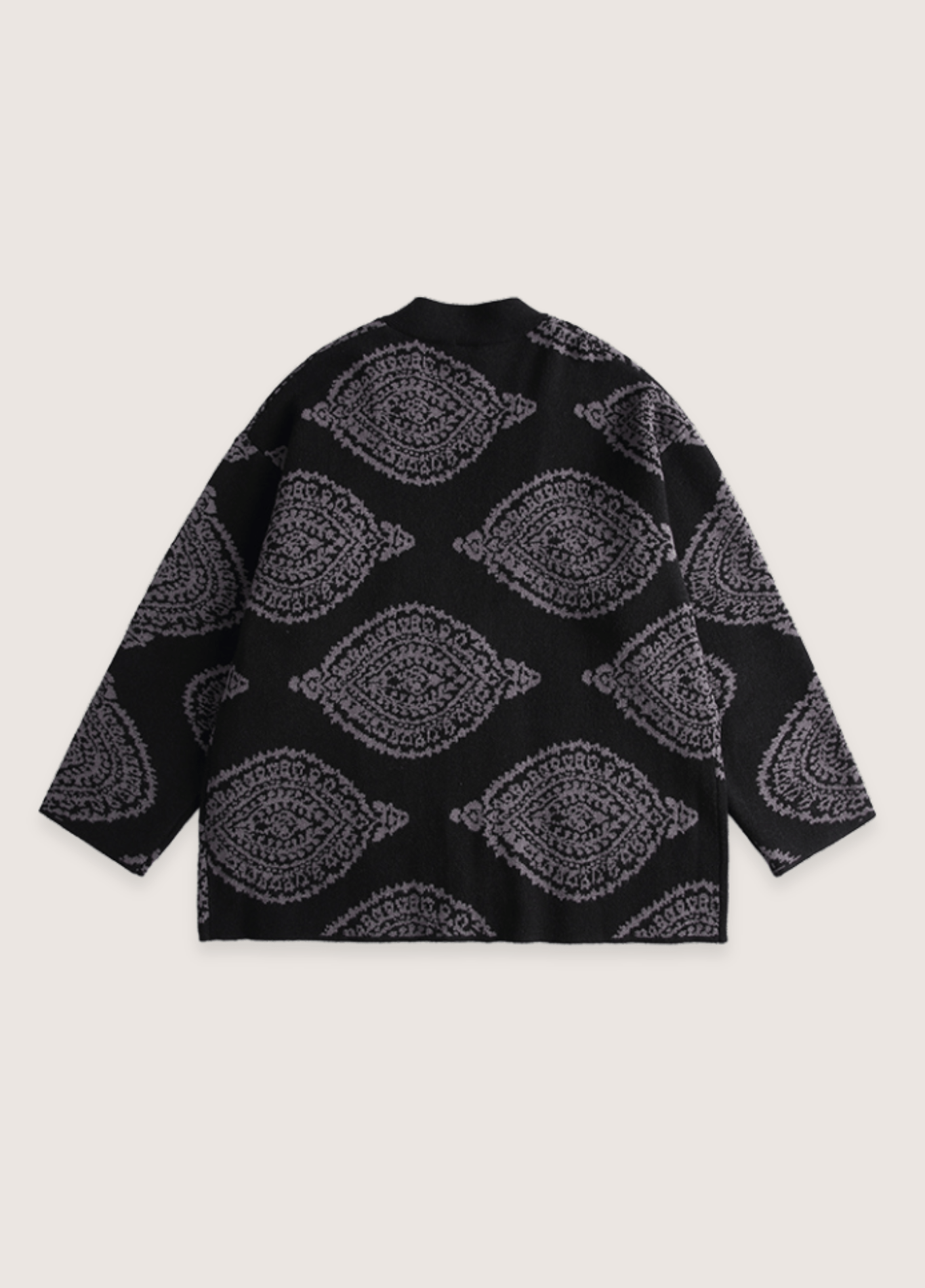 Haut kimono noir homme effet cachemir | Kage