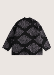 Haut kimono noir homme effet cachemir | Kage