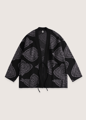 Haut kimono noir homme effet cachemir | Kage