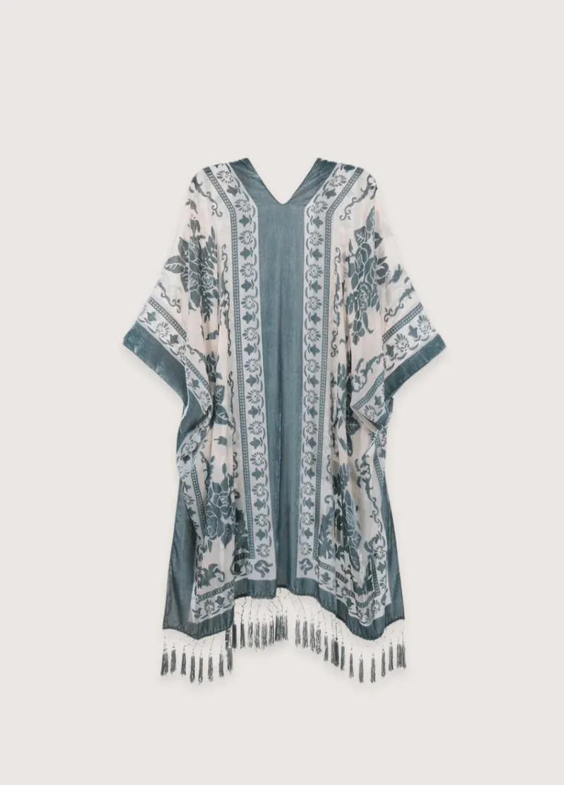 Veste kimono plage style poncho - Bohème & chic-Kimikono