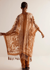 Kimono plage poncho brique rosé | Momoka