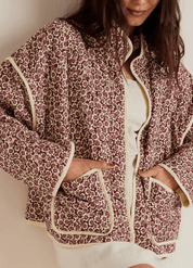 Veste légère kimono fleurie rose | Sakurako
