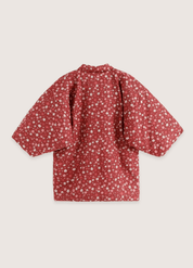 Veste japonaise kimono rouge fleuri | Kurenai