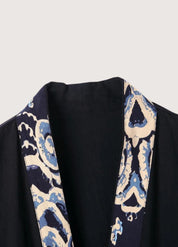 Veste style kimono homme noir chic - Élégance japonaise-Kimikono