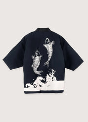 Veste style kimono homme noir - Élégance japonaise-Kimikono