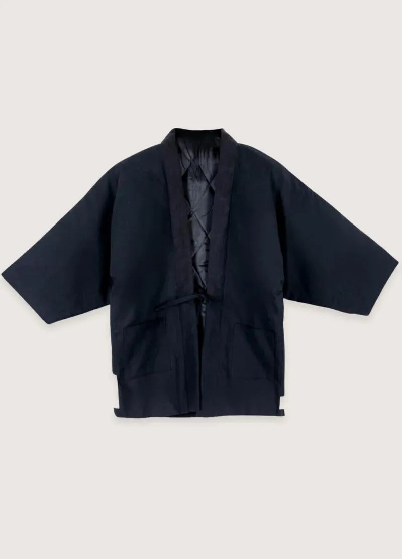 Veste style kimono homme noir - Élégance japonaise-Kimikono